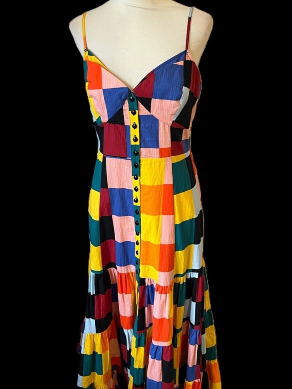 🆕 PLENTY BY TRACY REESE ANTHROPOLOGIE CHECKERED MAXI DRESS | SIZE M | NWT - Picture 6 of 11